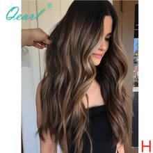 Lace Front Human Hair Wigs PrePlucked Ombre Highlights Color Remy Wig for Black Women 13x4/13x6 Wavy 130% 150% Center Part Qearl 2024 - buy cheap