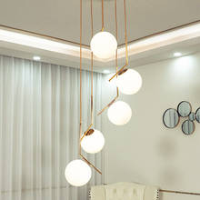 Lámpara de araña moderna para apartamento, candelabros en espiral con caída en escalera, diseño nórdico sencillo, para sala de estar y Hotel 2024 - compra barato