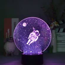 3d Lamp Led Night Light for Kids 16 Colors Changing Lights Illusion Astronaut Bedside Lamp Bedroom Decor Gifts for Boys and Girl 2024 - buy cheap