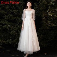 Кружевное свадебное платье с аппликацией, свадебное платье 2024 - купить недорого