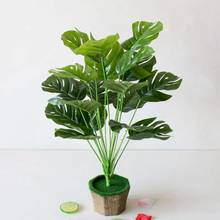 18 Forks Artificial Plants Fake Leaves Green Monstera Leaves Ornaments for Home Garden Decor Party Hotel Decor Fake Plants 1pc 2024 - купить недорого