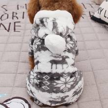 100% из хлопчатобумажной ткани с принтом собака теплая одежда комбинезон для щенка с капюшоном пальто Doggy Одежда, сохраняющая тепло Одежда для собак Одежда для домашних животных 2024 - купить недорого