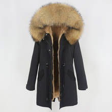 MENINA BONITA 2021 New Waterproof Long Parka Winter Jacket Women Coat Real Natural Fox Raccoon Fur Hood Outerwear Detachable 2024 - compre barato