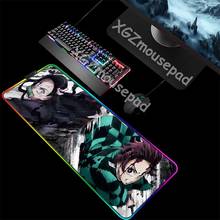 XGZ Anime Kamado Nezuko Large RGB Mouse Pad Lock Edge Computer Desk Mat Speed Colorful Natural Rubber Non-slip 900x400 / 800x300 2024 - buy cheap