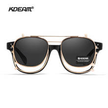 Мужские и женские солнцезащитные очки KDEAM, обтекаемые дизайнерские поляризованные съемные солнцезащитные очки UV400, Настраиваемые очки для близорукости KD127 2024 - купить недорого