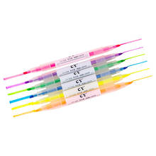 6 Suits Highlighter Double-headed Color Oblique Headline Marker Pen Student Marker Pen Color Office Marker Pen School Supplies 2024 - buy cheap