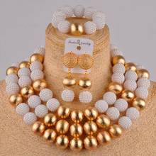 white african jewelry set simulated pearl nigerian wedding beads costume necklace set jewelry for women FZZ35 2024 - buy cheap