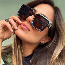 Солнцезащитные очки женские квадратные, зеркальные, с большими черными линзами, с защитой от ультрафиолета, 2021 2024 - купить недорого