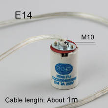 CE E14 держатель фарфоровой лампы, кронштейн, установленный на 660 Вт 250 Вольт, 0,9 м длина кабеля, патрон со шнуром DIY 2024 - купить недорого