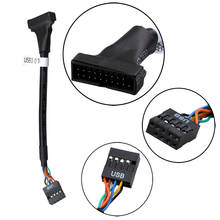 12CM 19Pin USB3.0 macho a 9Pin USB2.0 hembra, convertidor de Cable de placa base Usb 3,0, Cable de expansión de placa Pc negro 2024 - compra barato
