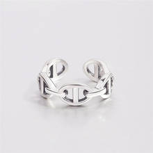 Sole Memory Retro Mini Chain Geometry Thai Silver Creative Silver Color Female Resizable Opening Rings SRI484 2024 - buy cheap