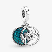 Colgante de plata 925 con purpurina y forma de globo para mujer, dije compatible con pulsera Pandora Original, brazalete de plata 925, joyería artesanal, Berloque 2024 - compra barato