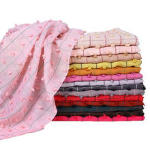 Модный Флокированный хлопковый шарф для женщин, клетчатый мусульманский хиджаб, шарф, мусульманская Мода, женский головной платок, малазийский хиджаб 2024 - купить недорого