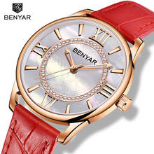 2022 New Quartz Women's watches BENYAR fashion leather wrist watches ladies dress waterproof clock women watch Relogio Feminino 2024 - buy cheap