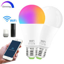 Bulbo inteligente wifi app controle sem fio lâmpadas led rgbw rgbww quente branco/branco 15w wifi lâmpada trabalhar com o google casa alexa 2024 - compre barato