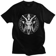 Camiseta batizado kingdom 100% algodão, camiseta masculina de manga curta com estampa oculta, diabo, satanás, roupa gráfica 2024 - compre barato