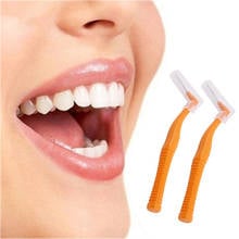 Clareamento dos dentes l forma push-pull escova interdental cuidado oral dental picareta de dentes ortodôntica escova de dentes 20 pçs/caixa 2024 - compre barato