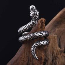 Anel de cobra vintage aberto wrap cobra dedo jóias para homem anel de moda feminina retro anillos acessórios festa bague 2024 - compre barato