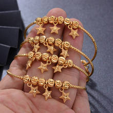 4 piezas de pulseras de Dubái para niñas/mujeres, pulsera exquisita etíope de Color dorado, Joyería Árabe africana de moda 2024 - compra barato