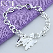 DOTEFFIL 925 Sterling Silver Double Butterfly Pendant Bracelet Chain For Woman Charm Wedding Engagement Fashion Party Jewelry 2024 - buy cheap