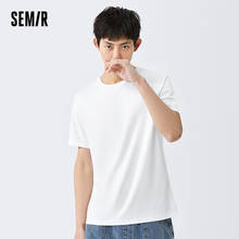 SEMIR Short Sleeve T-Shirts Men Summer Water Soft Cotton O Neck White Comfortable Trend Slim Bottoming Tee Shirt For Man 2024 - купить недорого