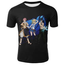 • • Natsu Dragneel Lucy Heartfilia Fairy Tail Anime Etherious t-shirt dos homens em torno do pescoço pulôver solto tendência tops 2024 - compre barato