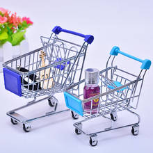 baby pretend toy Supermarket Hand Trolley Mini Shopping Cart Desktop Decoration Storage Toy Gift Dollhouse Furniture Accessories 2024 - buy cheap