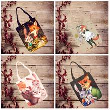 Personagens de anime zootopia da disney, brinquedo com desenho animado, acessórios para cosplay, bolsa de compras personalizada, bolsas de ombro unissex 2024 - compre barato