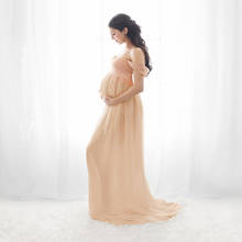 Off Shoulder Maternity Dress For Photography Sexy Front Split Pregnancy Dresses For Women Maxi Maternity Gown Photo Shoots 2024 - buy cheap