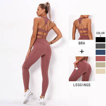 New Tracksuit Women High Quanlity Sexy Bra+High Waist Leggings With Pocket 2PCS Sets Fitness Workout Feminie Clothes 2024 - buy cheap