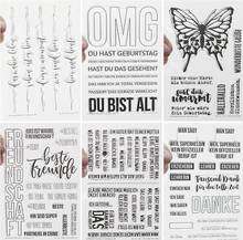 Selos transparentes de palavras alemãs para scrapbooking/cartão diy, material de decoração divertido a0190 2024 - compre barato