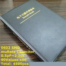 0603 Japan muRata SMD Capacitor Sample book  Assorted Kit  90valuesx50pcs=4500pcs (0.5pF to 2.2uF) 2024 - buy cheap