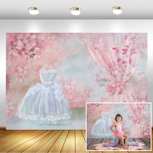 White Princess Ddress Background for Photography Girl Birthday Pink Flowers Backdrop Decor Photocall Background Photo Studio 2024 - buy cheap