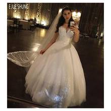 E JUE SHUNG-vestidos de novia de lujo con escote Corazón, encaje en la espalda, apliques de tul con lentejuelas, 2020 2024 - compra barato