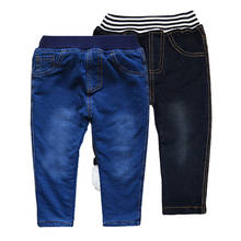 Плотные джинсы для девочек, детские леггинсы для мальчиков и девочек, плотные флисовые штаны для малышей, штаны для девочек, зима От 1 до 8 лет 2024 - купить недорого