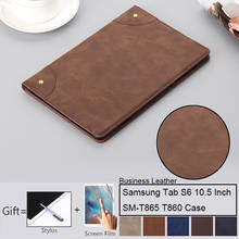 Retro Leather Case for Samsung Galaxy Tab S6 10.5 SM-T860 SM-T865 T860 T865 Cover Soft Smart Case for Samsung Tab S6 10.5 Inch C 2024 - buy cheap