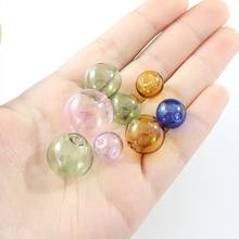 50pcs 30mm Double hole colorful glass ball globe beads orb hollow glass bottle vial charms jewelry making accessories findings 2024 - buy cheap