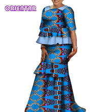 2 Pcs Set Women Outfits African Skirts And Tops Blouse Set Bazin Riche African Clothing Plus Size Women Private Custom WY8089 2024 - buy cheap