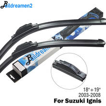 Buildreamen2-escobilla limpiaparabrisas de coche, Limpiaparabrisas delantero de goma para Suzuki Ignis Fit, brazos de gancho, 2003, 2004, 2005, 2006, 2007, 2008, 2 piezas 2024 - compra barato