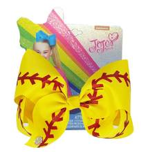 NEW 7inch Ribbon Baseball Softball Hair Bow Print Glitter Hair Clip For Girls Kids Cheer Bows Hair Accessories Handmade Headwear 2024 - compre barato