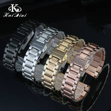 Correa de reloj de acero inoxidable, pulsera de Metal de 14mm, 15mm, 16mm, 17mm, 18mm, 19mm, 20mm, 21mm, 22mm, 23mm, 24mm, ancho de banda de acero para regalo 2024 - compra barato