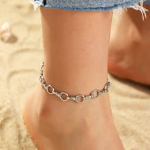 Punk Cuban Link Chain Ankle Bracelets for Women Minimalist Gold Silver Color Metal Chunky Anklet Summer Party Jewelry Gifts 2024 - buy cheap