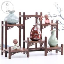 Multi Chinese Retro Storage Rack Chicken Wing Solid Wood Purple Teapot Tea Set Shelf Racks Display Stand Organizer 2024 - buy cheap