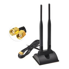 Superbat 6DBi Omni Directional Dual Antenna RP-SMA Plug(Female Pin) Connector for Indoor WiFi Wireless Range Signal 2024 - buy cheap