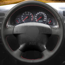 Cubierta de cuero sintético para volante de coche, accesorio negro cosido a mano para Honda Civic 2000-2005 Civic Hybrid 2003 Stream 2001 2024 - compra barato
