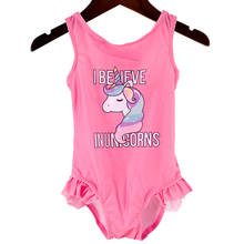 Girls Bathing Suits 2021 Pink Unicorn Swimsuits One Piece Swimwear 2-8 Years Children Swimwear 2024 - buy cheap