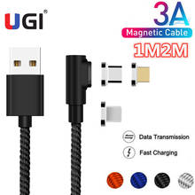 UGI Fast Charger 90° Degree Magnetic Cable 3A Fast Charging USB Micro USB Cable L Shape L Line Mobile Phone Accessories 2020 New 2024 - buy cheap