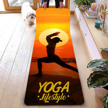 Portable Fitness Yoga Mat Healthy Printed Natural Rubber Pilates Tapete Anti-slip Indoor Outdoor Gym Exercise Mat With Strap 2024 - buy cheap
