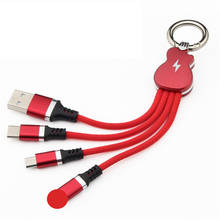 Multi 3 In 1 Micro USB TypeC Charging Cable Guitar Design Keychain Data Sync Line For iphone Lighting Cable IOS Android Samsung 2024 - купить недорого