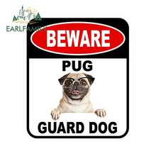 EARLFAMILY 13cm x 11cm BEWARE PUG GUARD DOG Car Sticker Cover Scratches Composite Sign Car Styling Pet Dog Decal 2024 - buy cheap